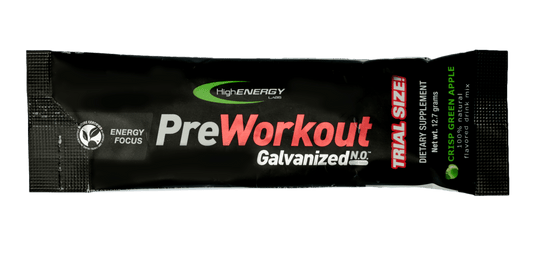 Pre-Workout Natural Crisp Green Apple Stim Free - Portable Trial Size - High Energy Labs - Nutritional Supplements